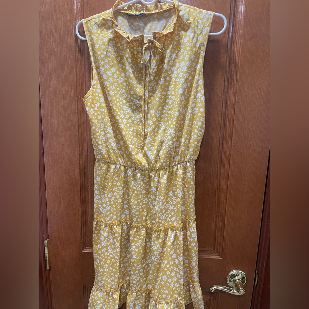 SHEIN Yellow Floral Dress Size Large